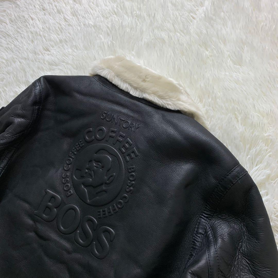 美品■サントリー　BOSS コーヒー　B-3フライトジャケット ブラック　L