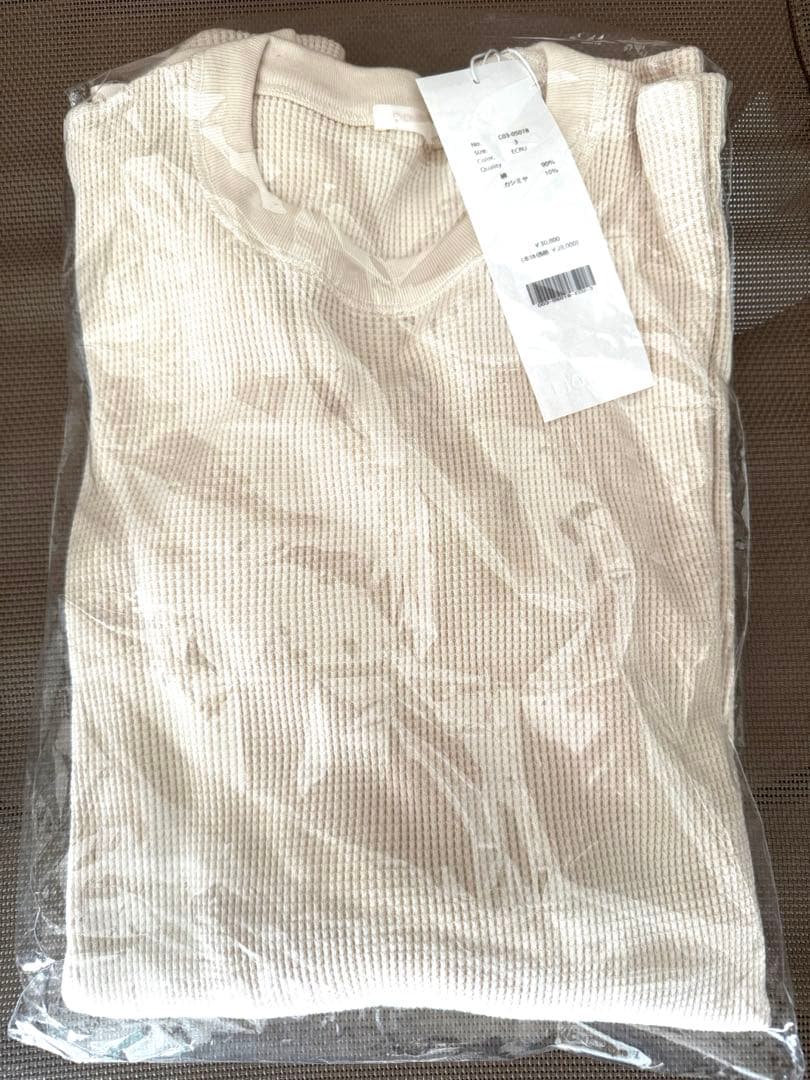 comoli (コモリ) コットンカシミヤ ワッフル長袖クルー