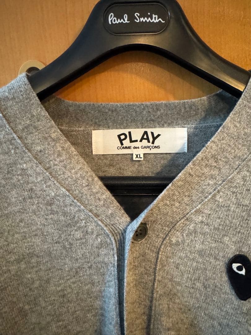 PLAY Comme des Garçons グレー カーディガン XL