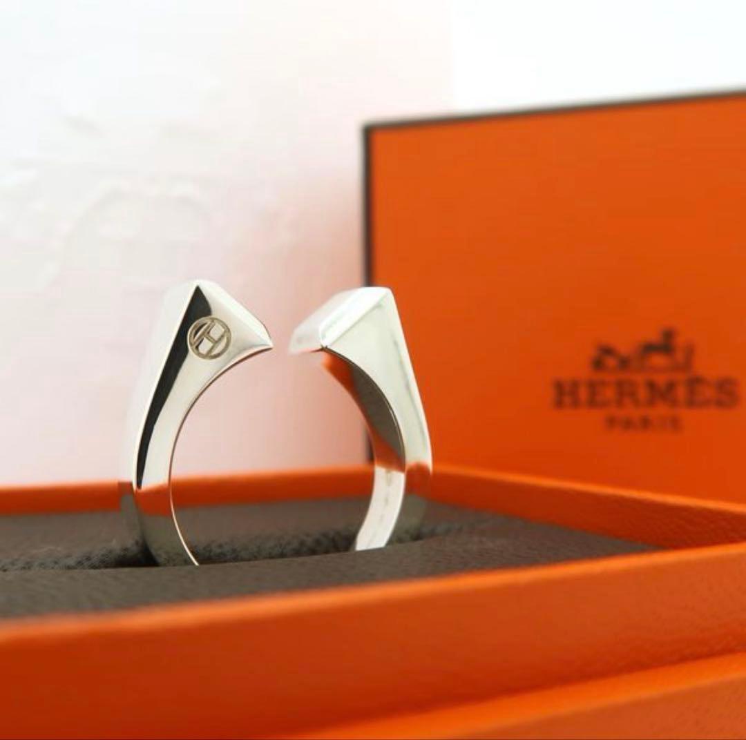 HERMES クルー・ド・フォルジュ GM シルバー リング 美品
