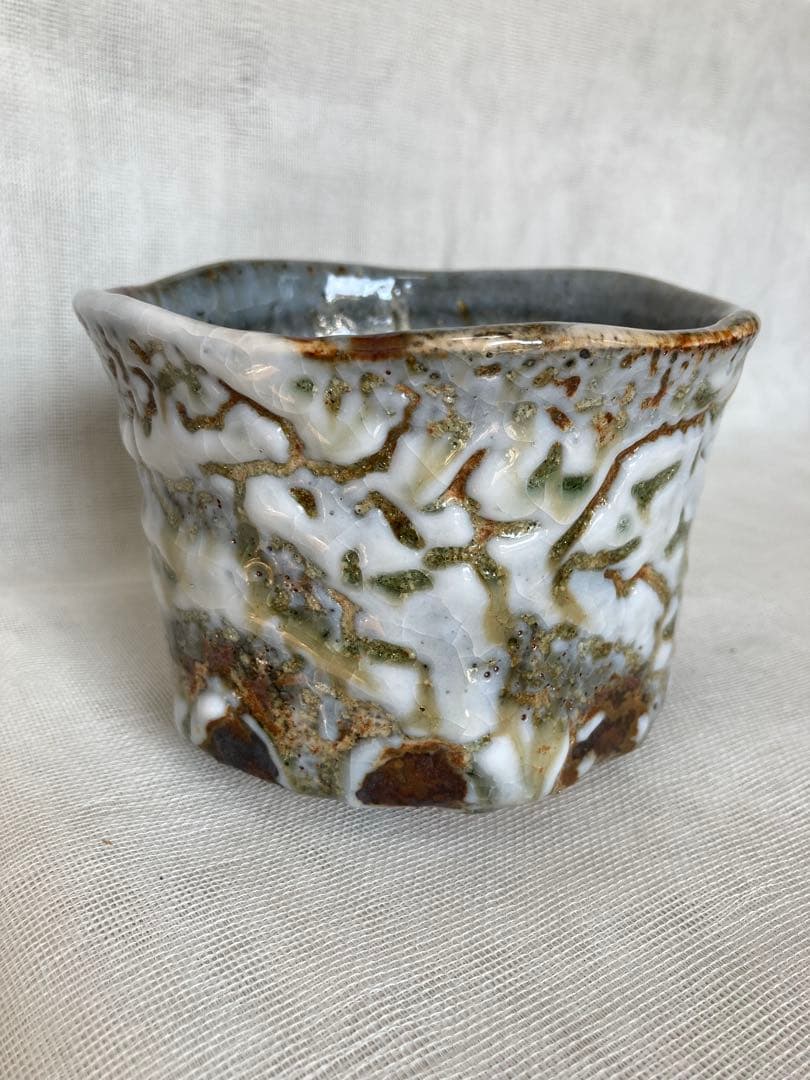 信楽焼／土灰志野茶碗／B13