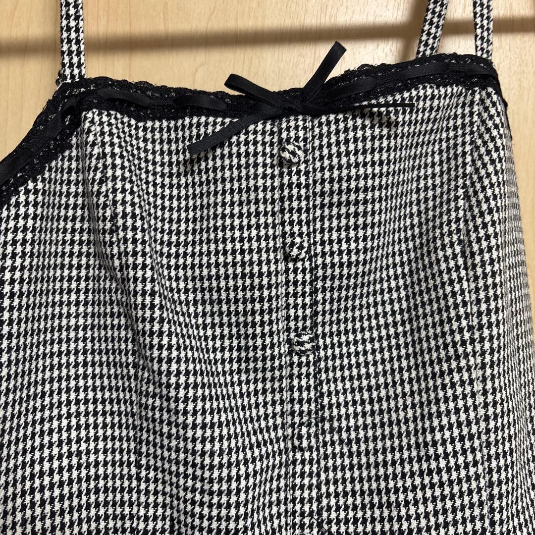 pium ファー付きティアードジャンパースカート
