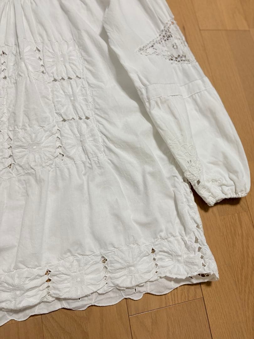 ヴィンテージ ワンピース　アンティーク　花柄　レース