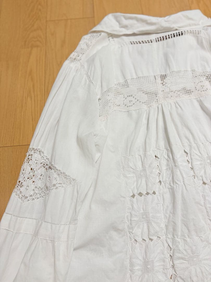 ヴィンテージ ワンピース　アンティーク　花柄　レース