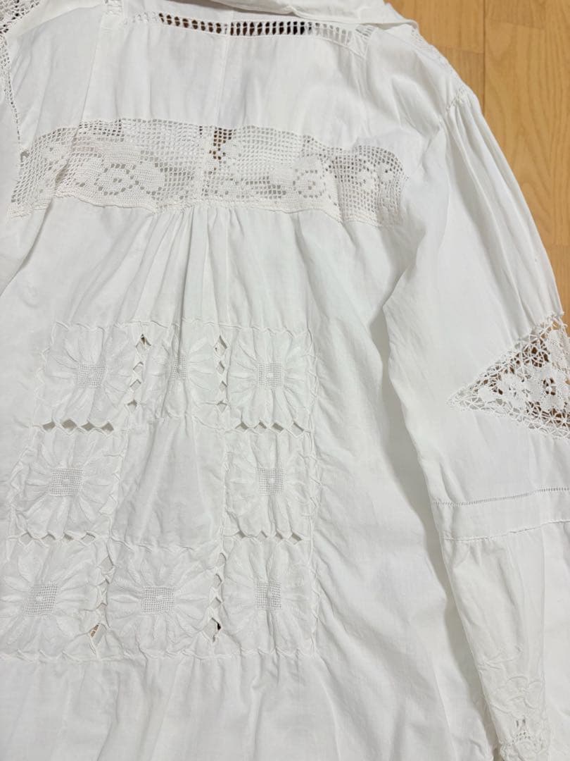 ヴィンテージ ワンピース　アンティーク　花柄　レース