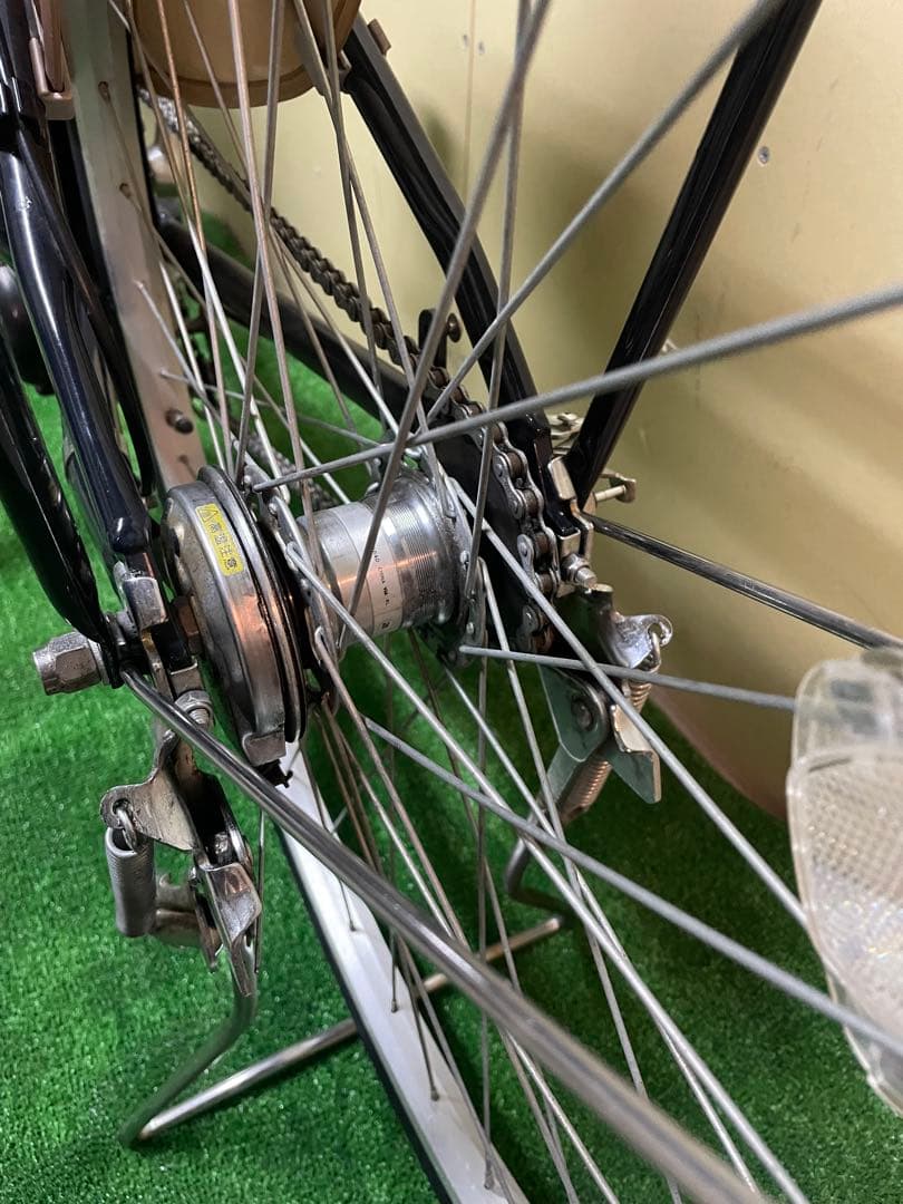 電動アシスト自転車 ネイビー 前バスケット付き