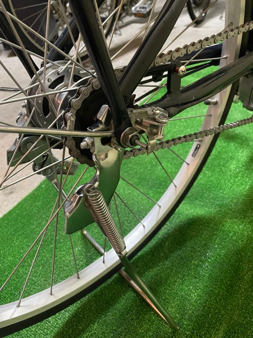 電動アシスト自転車 ネイビー 前バスケット付き