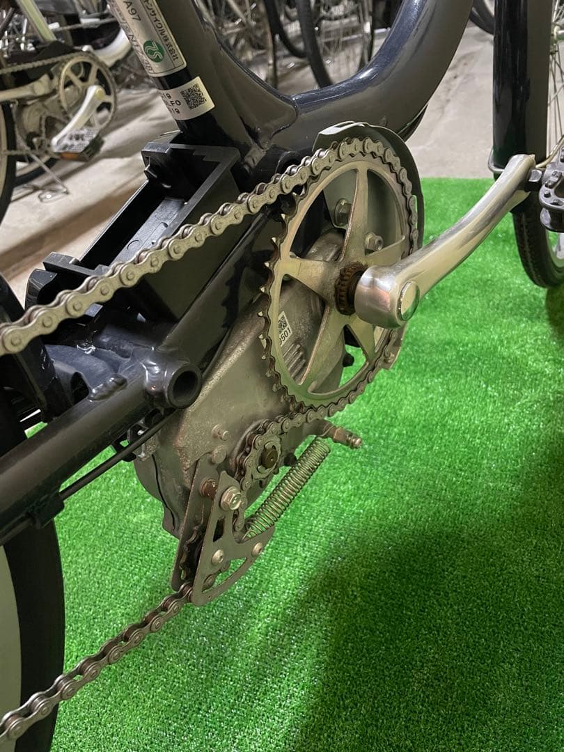 電動アシスト自転車 ネイビー 前バスケット付き