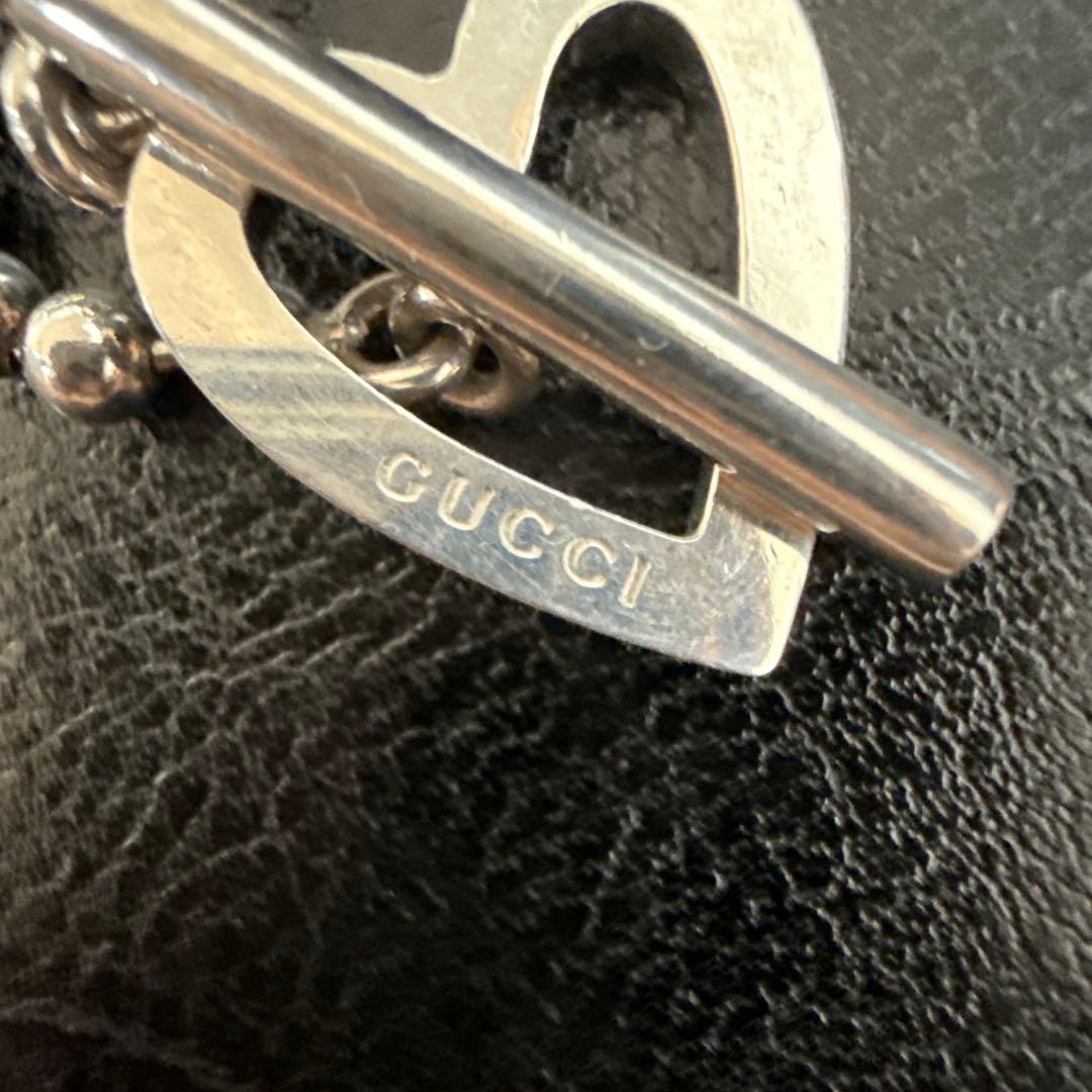 GUCCI SV925 ボールチェーン ハート ブレスレット