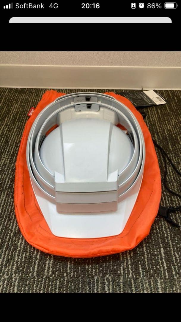 寅乃紋 4個　防災ヘルメット ホワイト オレンジ収納バッグ付き