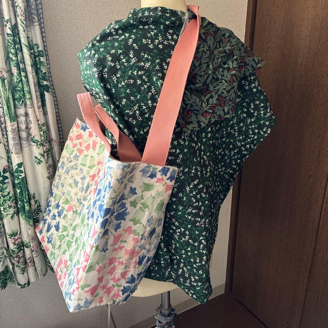 キャンバスラミネート✖︎キルト生地のバッグ見本