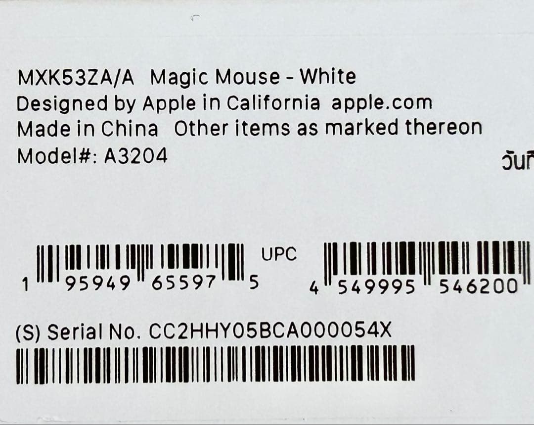Apple Magic Mouse ホワイト 本体 充電ケーブル付きUSB-C