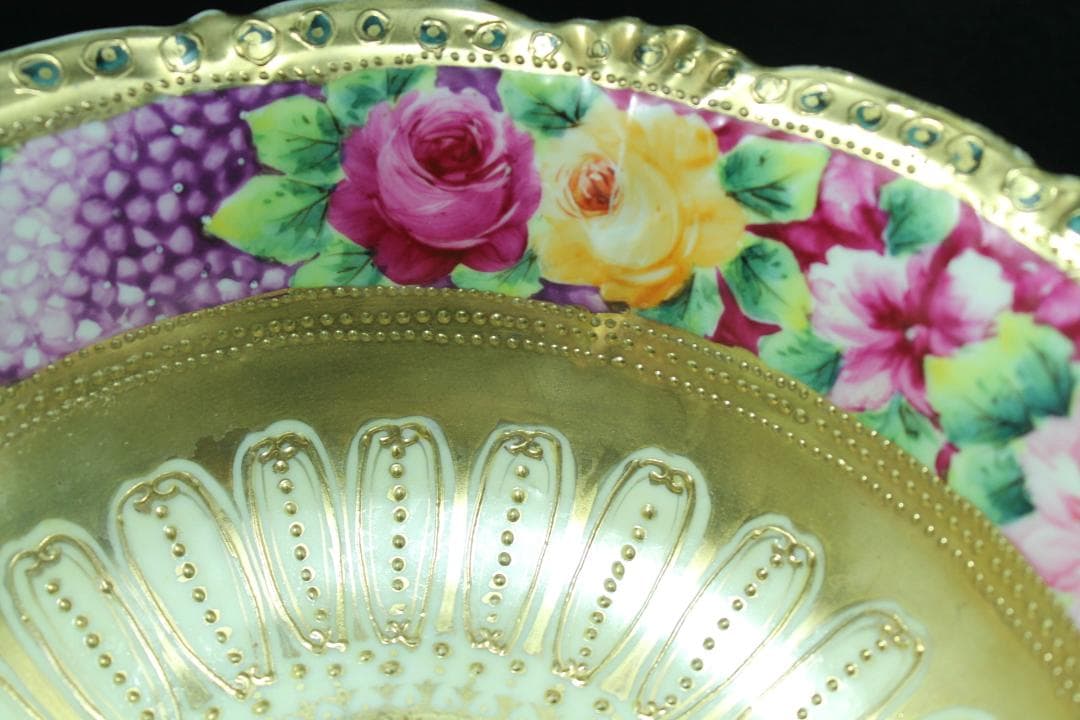 ◎【極希少品】オールドノリタケ 黄金に輝く大型ボウル メープルリーフ印★骨董品
