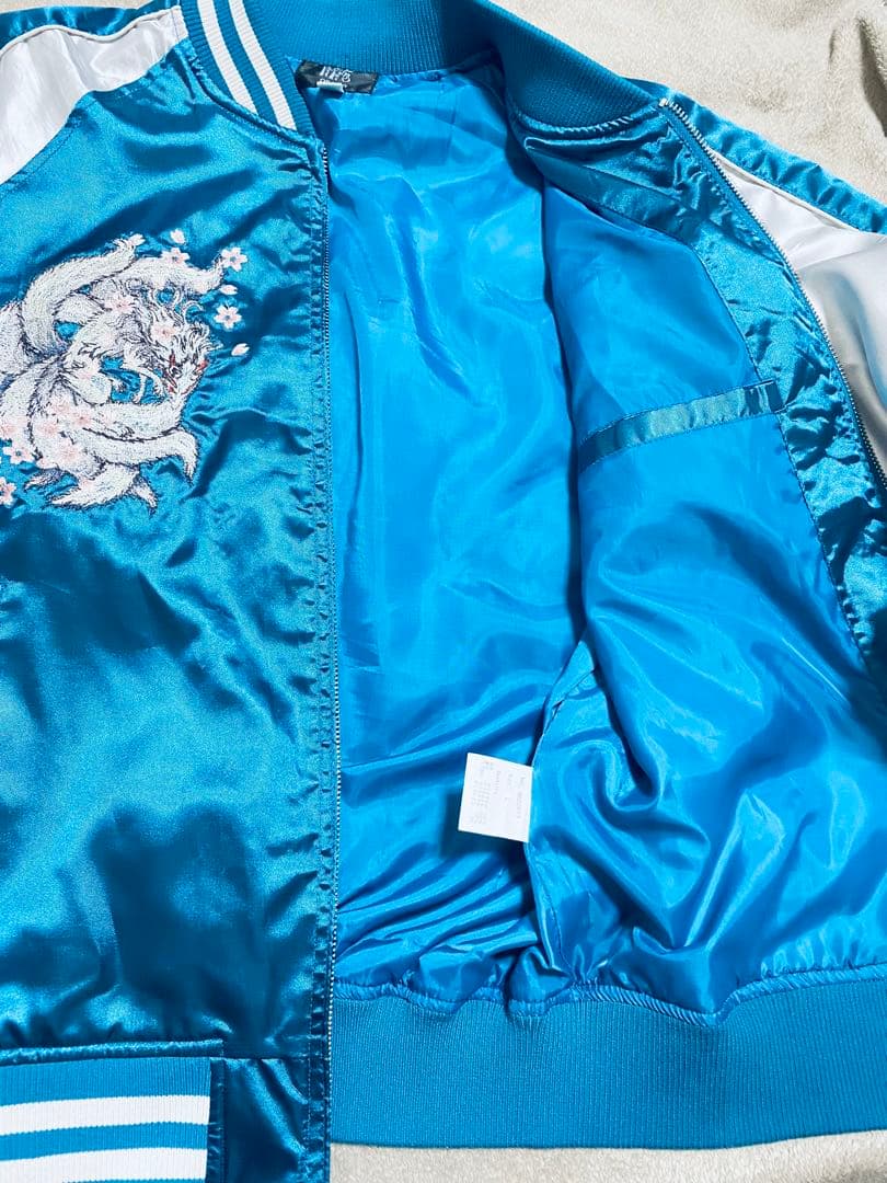 OBORO キツネ 美品 スカジャン unisex vintage サテン