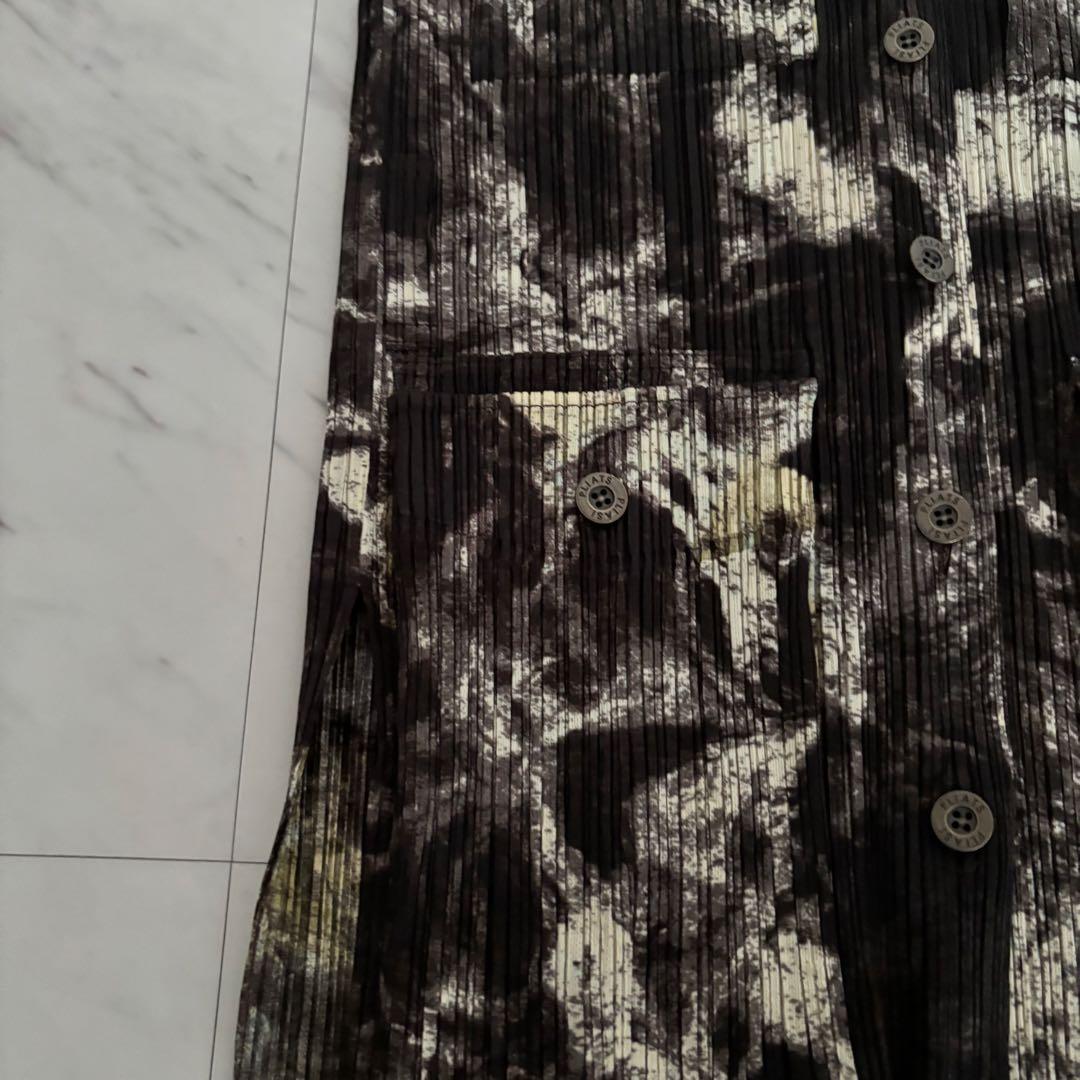 ＊未着用・極美品＊プリーツプリーズ マーブルプリント トラッカージャケット 3