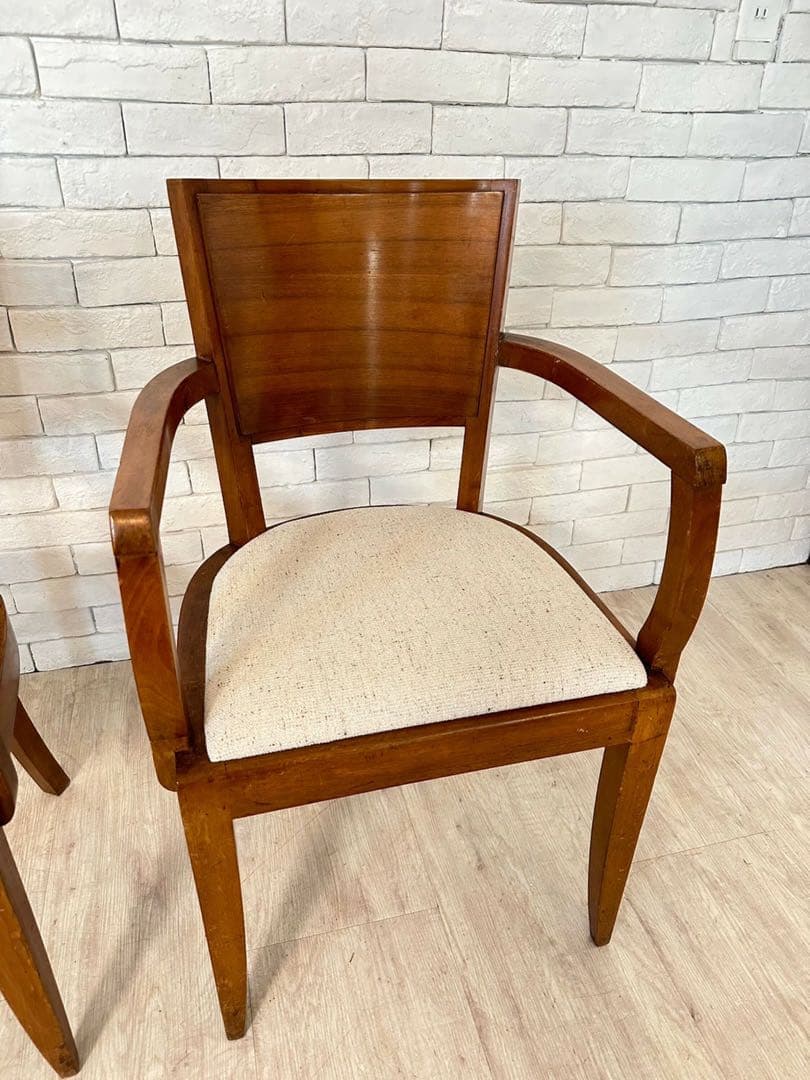 【東京都23区配送無料】　フランス　木製アームチェア 2脚セット　1960年代