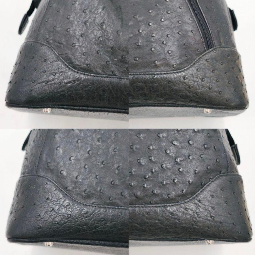 【美品 高級◎】本革オーストリッチ ボストンバッグ 2way 斜め掛け 大容量