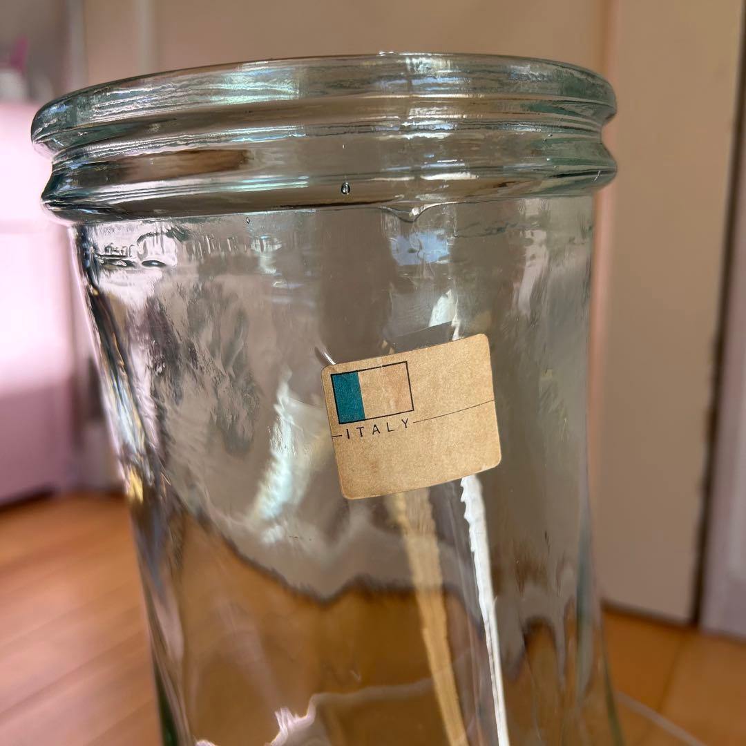 ☆ イタリア製☆特大 ガラス　フラワーベース　花瓶 オブジェ 花器 ビンテージ