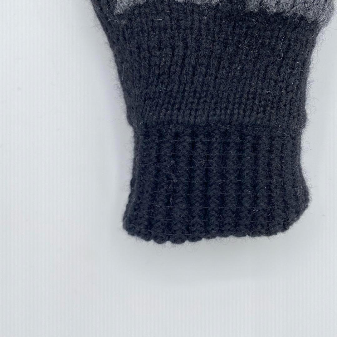 エルメス 手袋 カシミヤ ブラック ワンポイント　ミトン