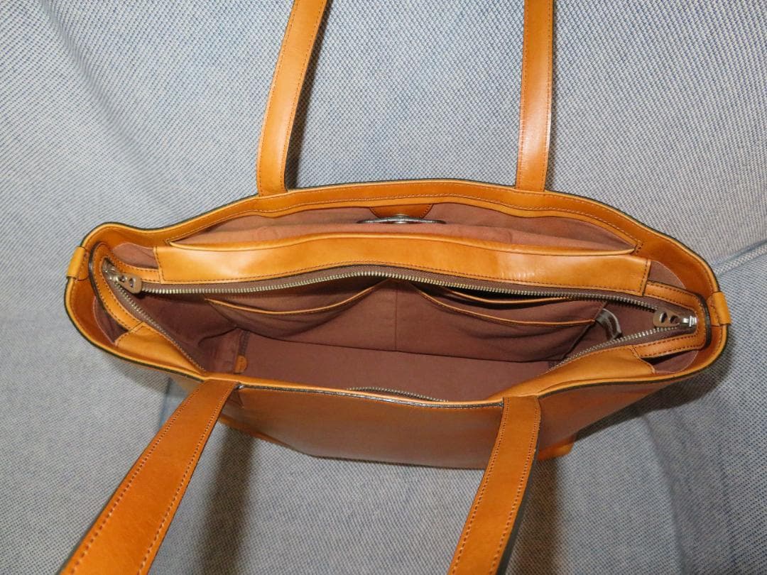 HERGOPŌCH エルゴポック　ワキシングレザー トートバッグ　ブラウン