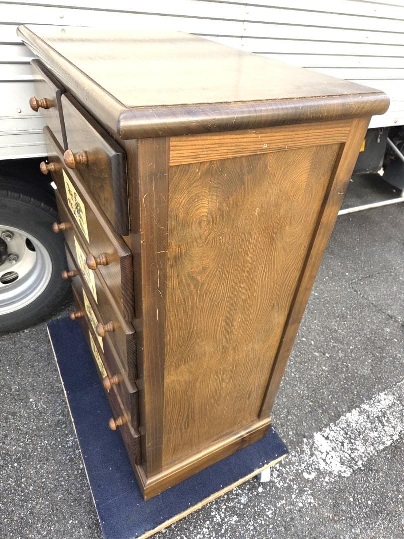 〈現状渡し〉チェスト 5段 6杯 引出し 花柄タイル バレンシア スペイン