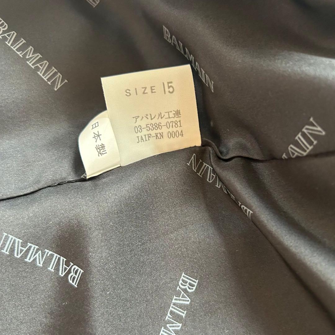 美品バルマン　大きいサイズ15号　滑らか　上質カシミヤロングコート