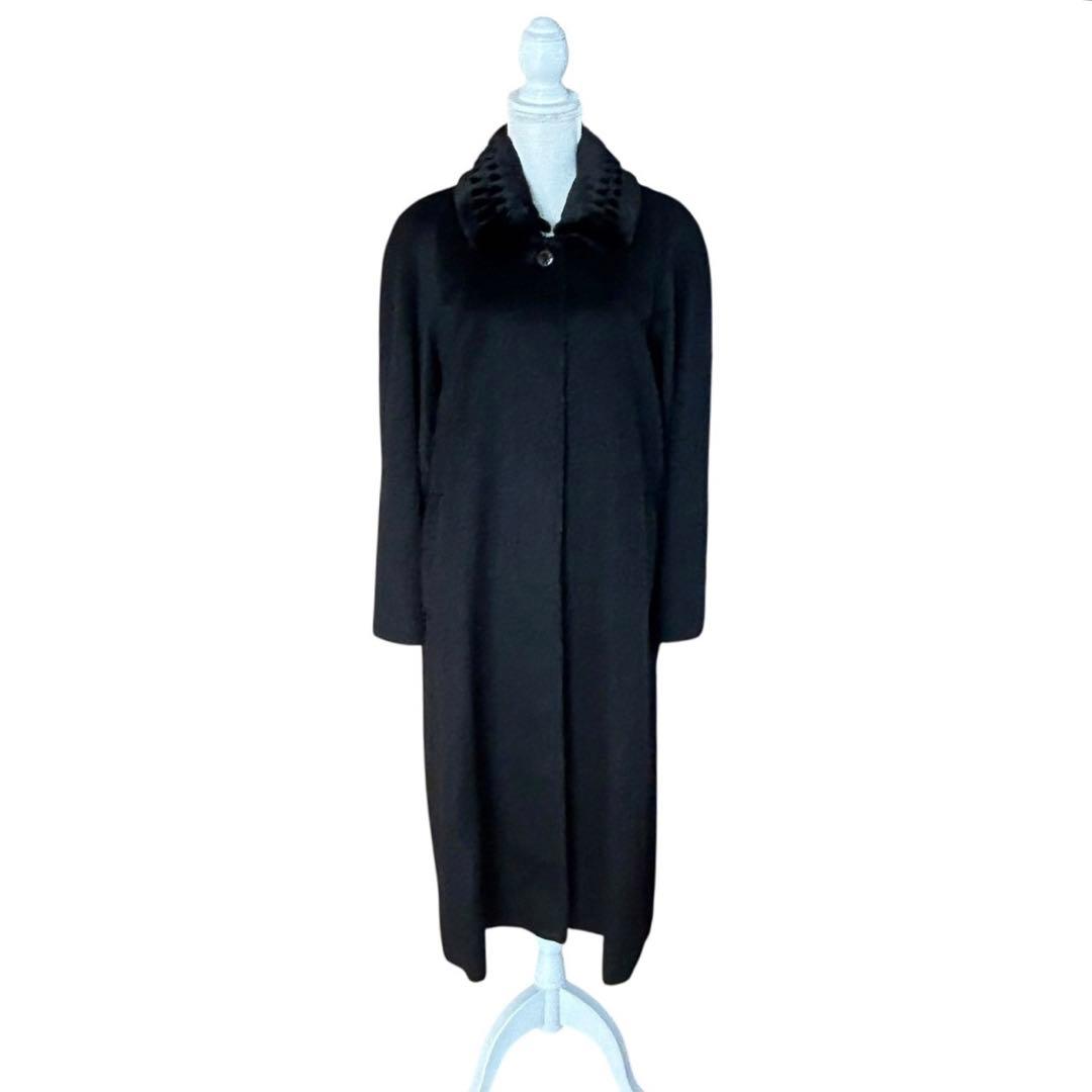 美品バルマン　大きいサイズ15号　滑らか　上質カシミヤロングコート