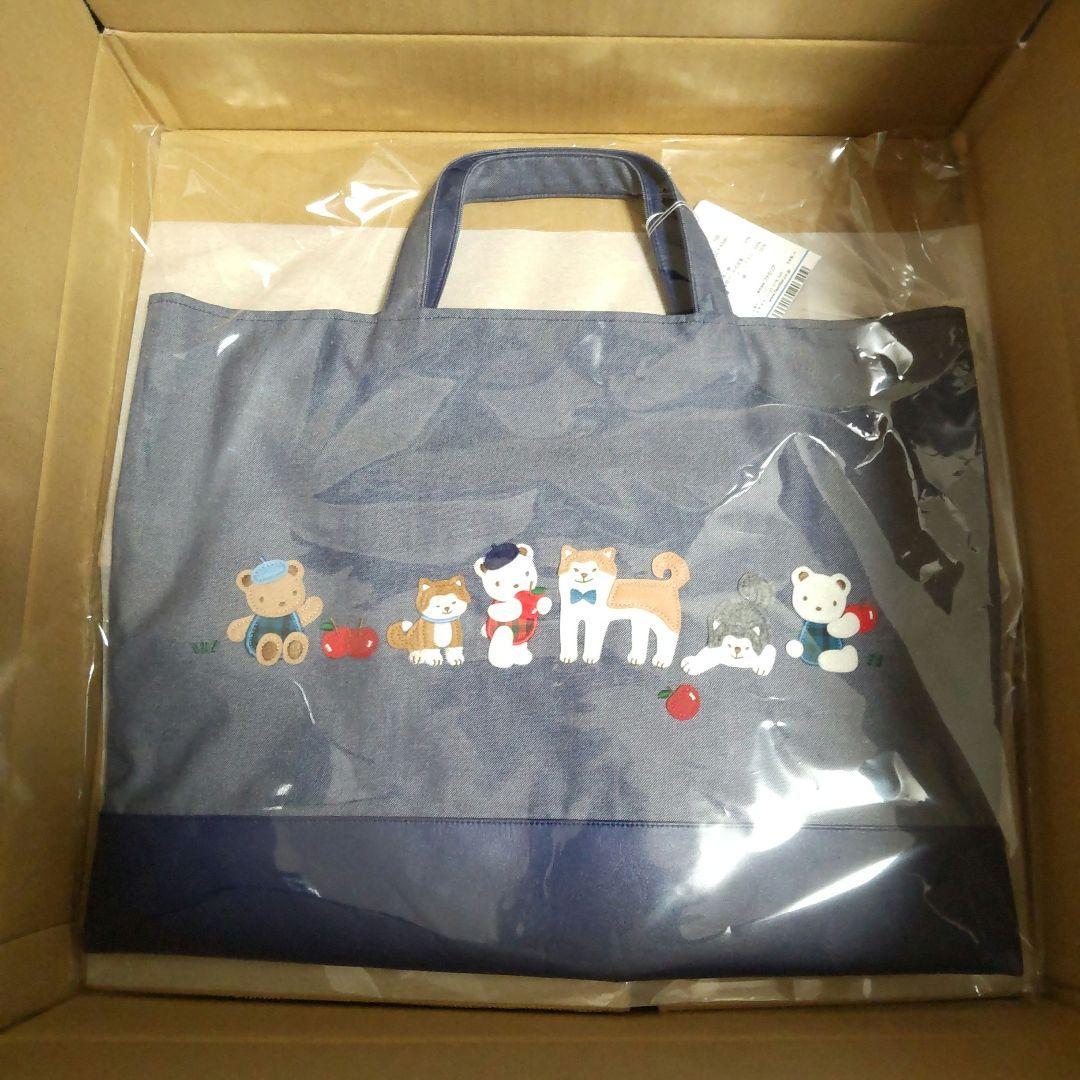 新品未使用　ファミリア　familiar　デニムトートバッグ　秋田犬