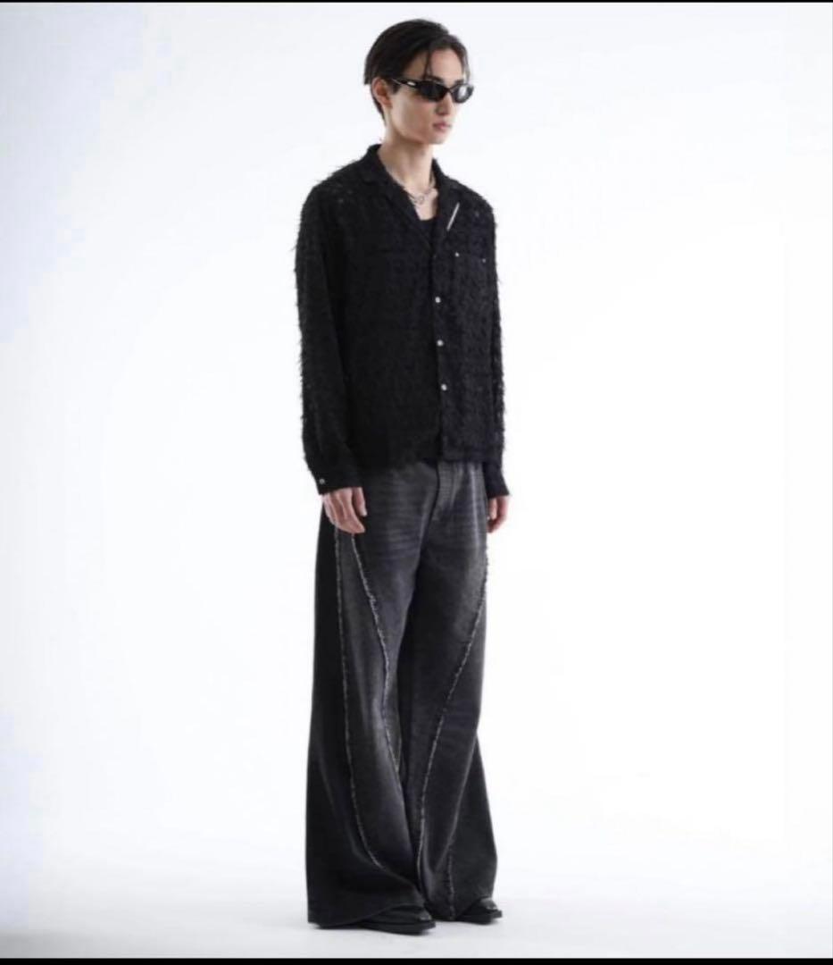 トップス jentlouis Fringe Open-Collar Shirt