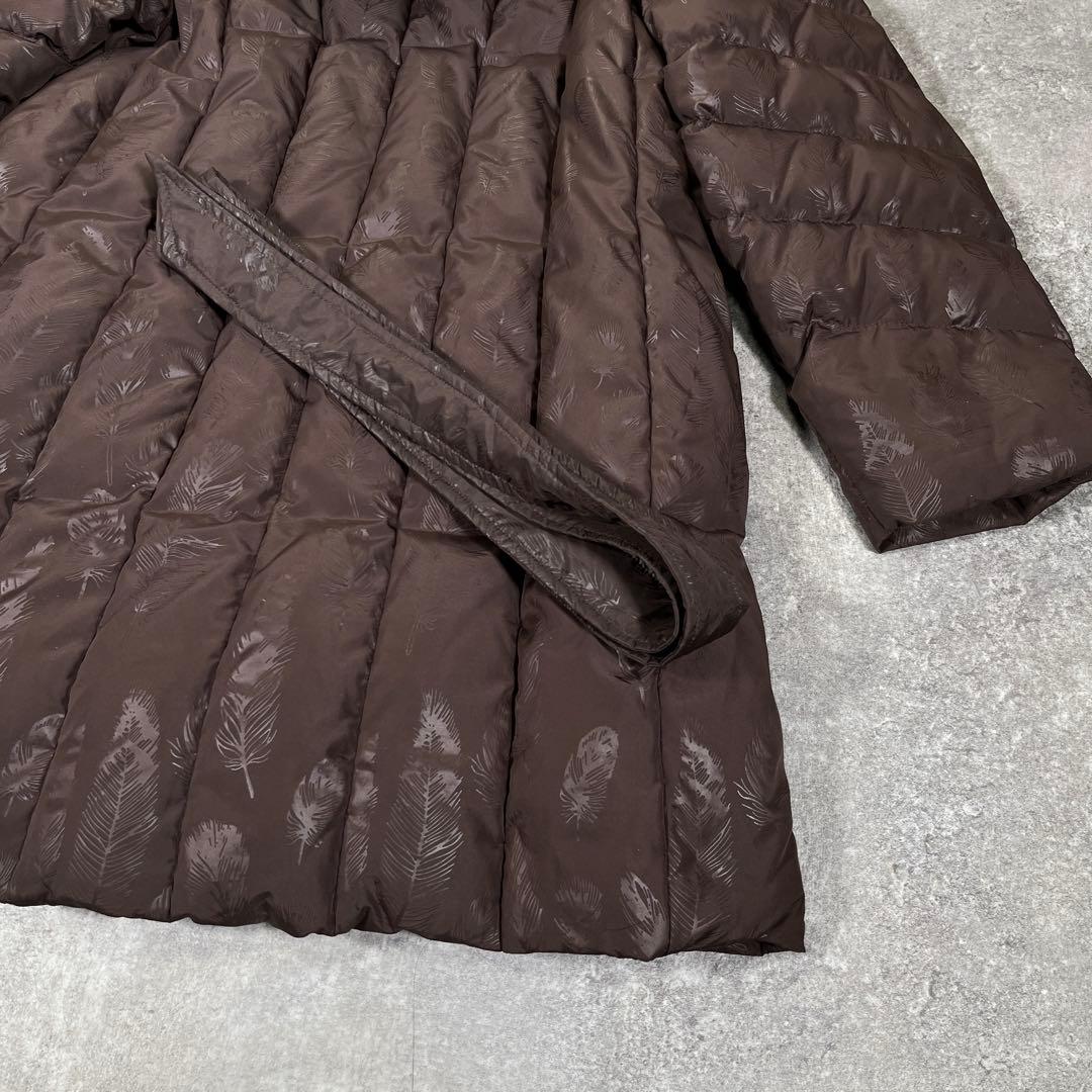 BALMAIN ダウンコート　ブラウン　フェザー L　フォックスファー　3way
