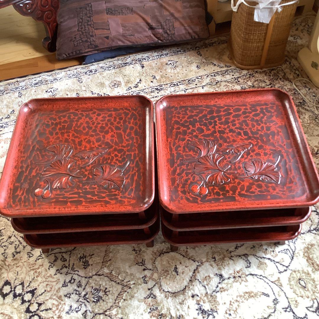 鎌倉彫漆塗り　宗和膳　十一脚