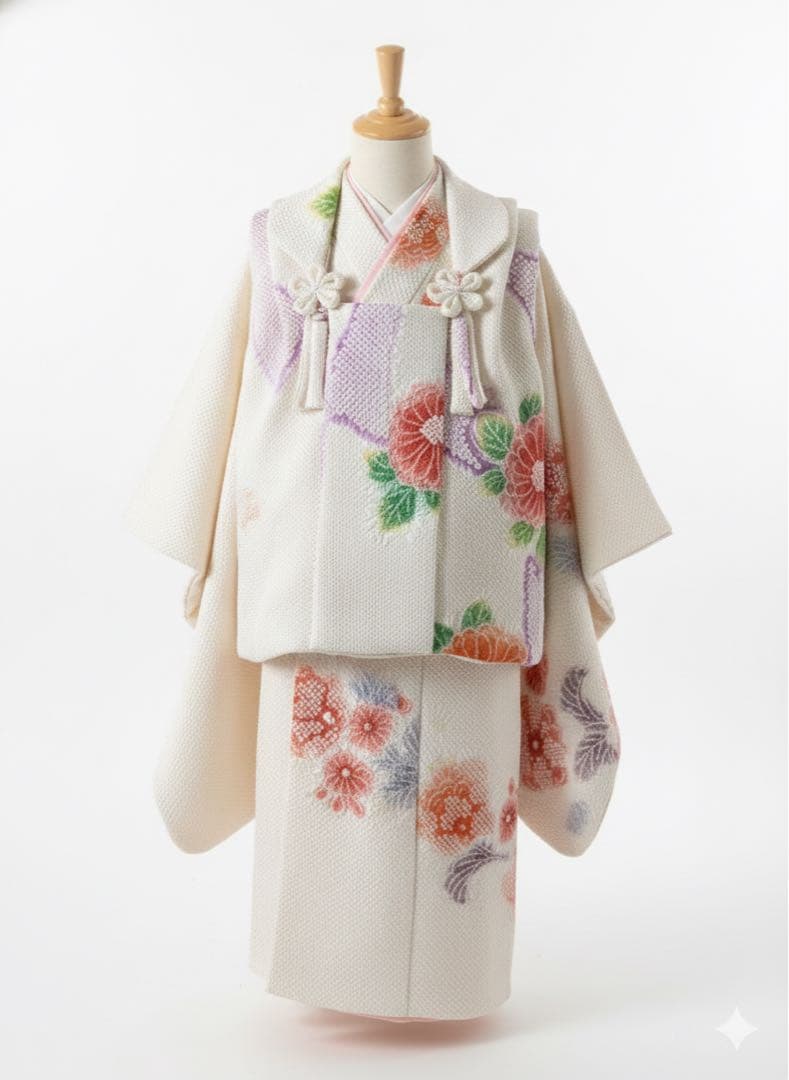 ご予約品　２点おまとめ 藤娘きぬたや　総絞り　七五三　被布　祝い着