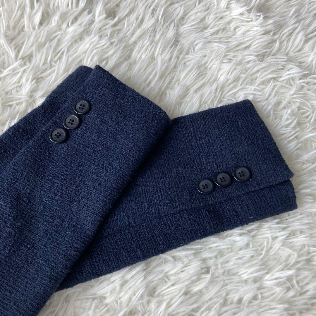 theory×PLST ツイードジャケット パンツスーツ セットアップ 濃紺 S