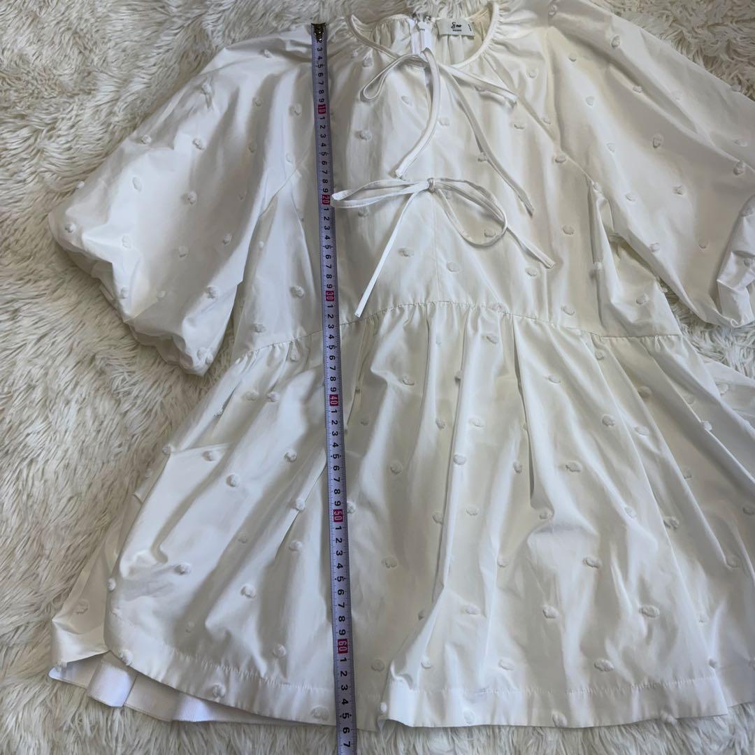 2023SS Maison sono ポンポンジャガードリボンブラウス