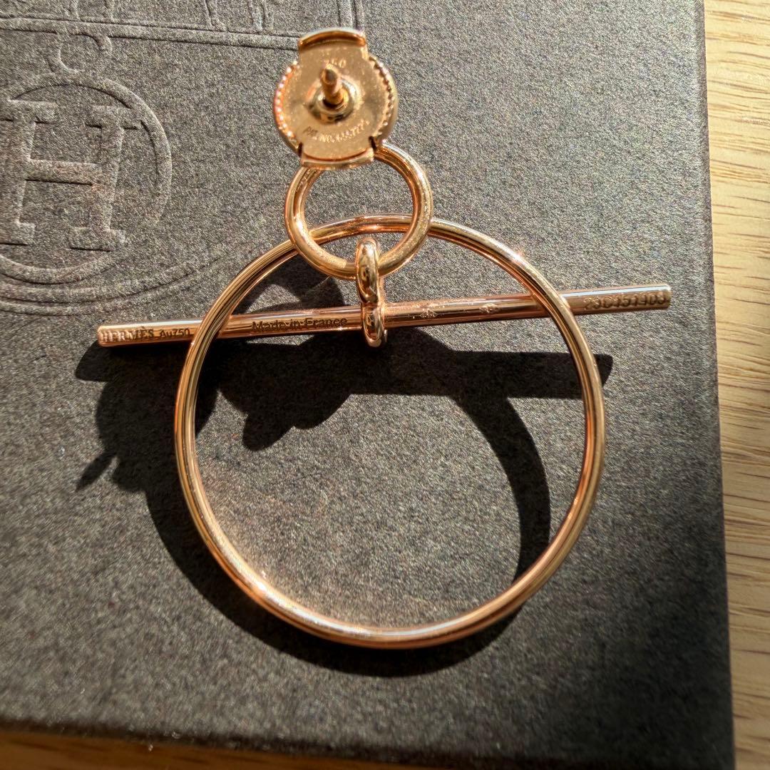 HERMES ピアス ループ PM エシャペ ローズゴールド　ピンクゴールド