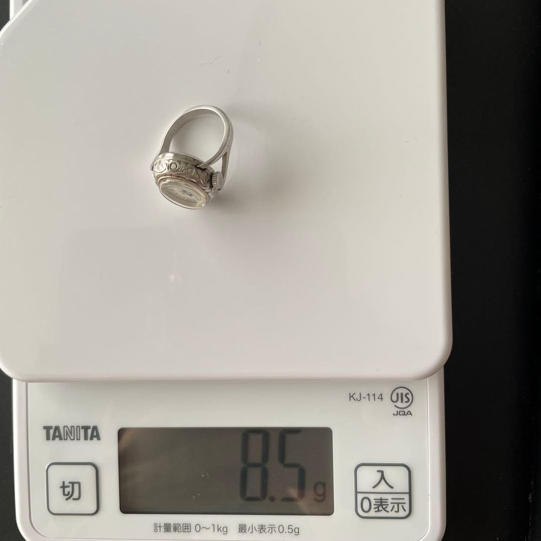 シチズン14K WG手巻きリング時計