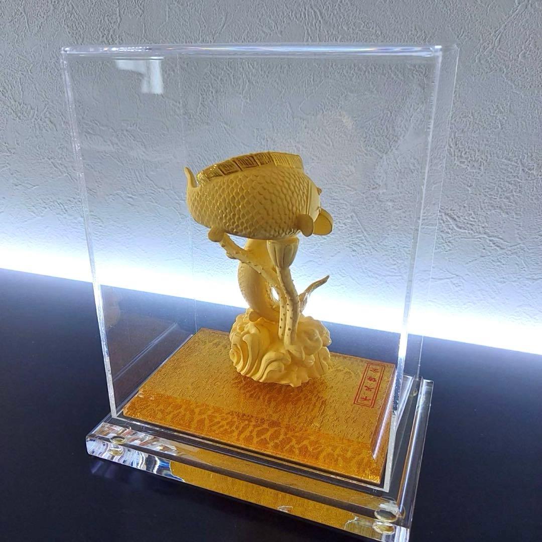 中国　香港　マカオ　鯉　骨董品　オブジェ　縁起物　インテリア　20×17cm