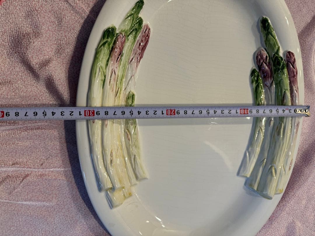 イタリア製　装飾の楕円型皿　約44cm-32cm