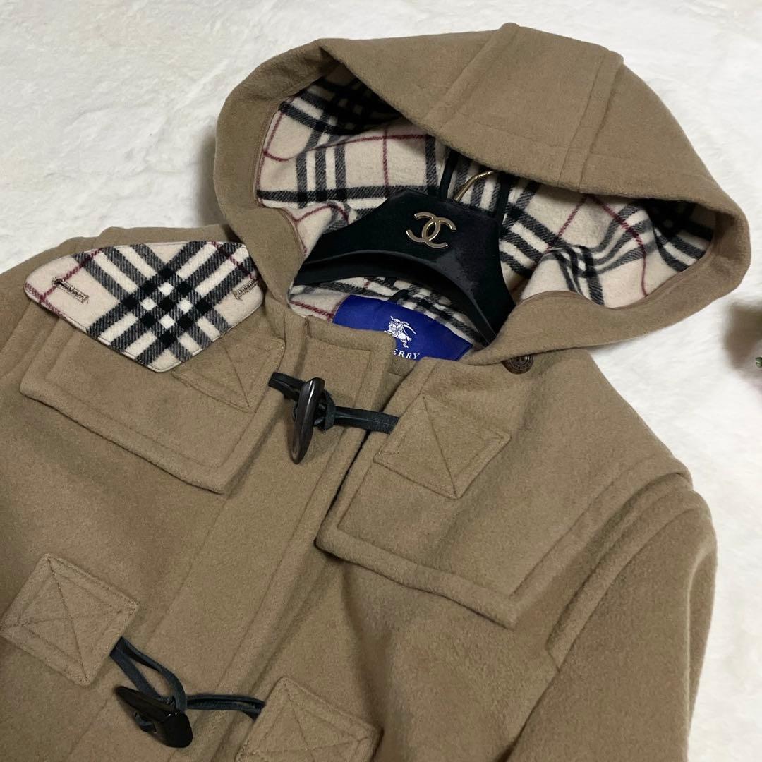 極美品● バーバリーブルーレーベル ダッフルコート ノバチェック ベージュ 38