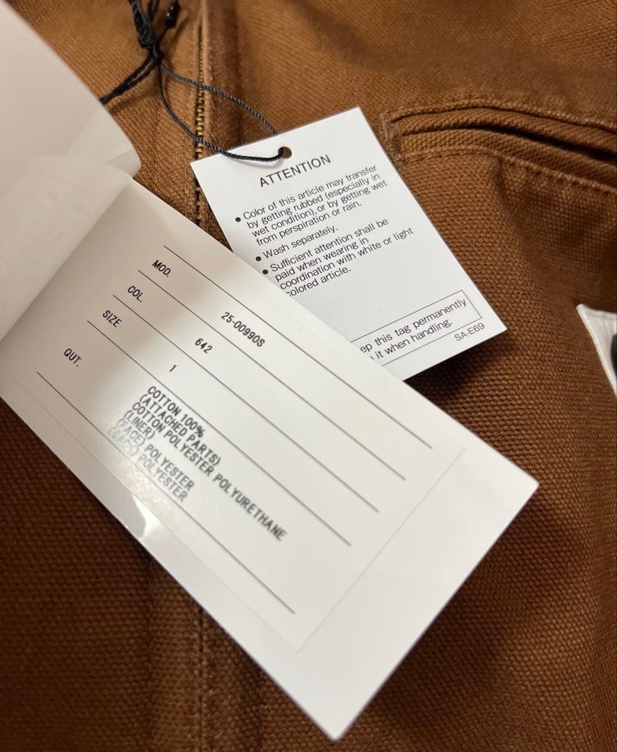 新品 茶色1 sacai carhartt wip duck jacket