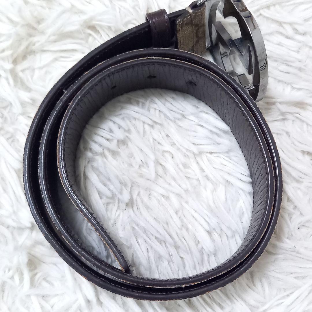 GUCCI　グッチ　インターロッキング　ベルト　GG　スプリーム　バックル