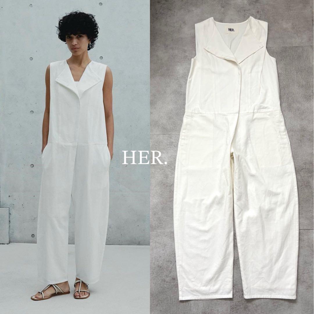 美品 定価4.5★2025 HER. ハー アシメフロントオールインワン 1
