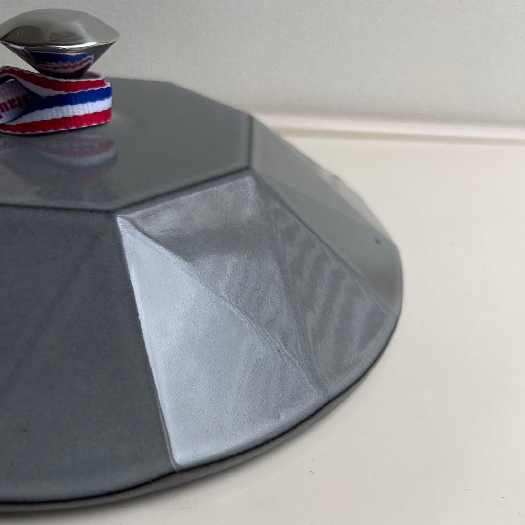 【新品未使用】レア staub ダイヤモンドココット　グレー　22㎝