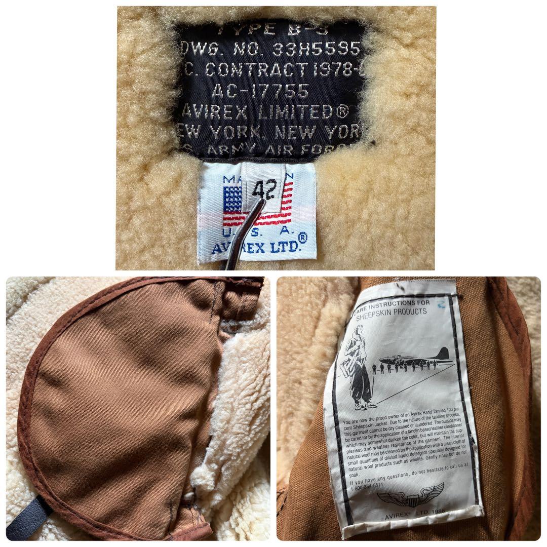 け*い様 【米国製】AVIREX フライトジャケット　B-3 ムートン　羊革　4