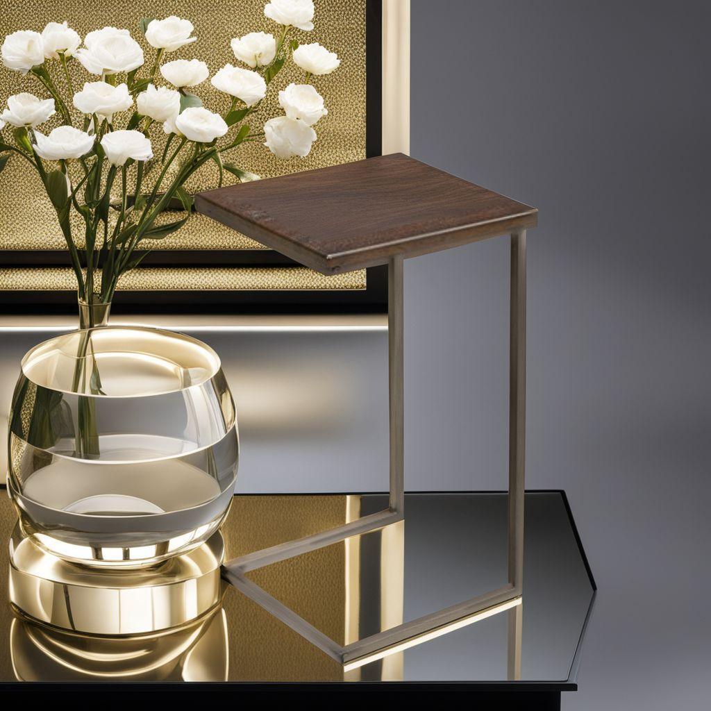 コンパクト　サイドテーブル　コの字　ベッドサイド