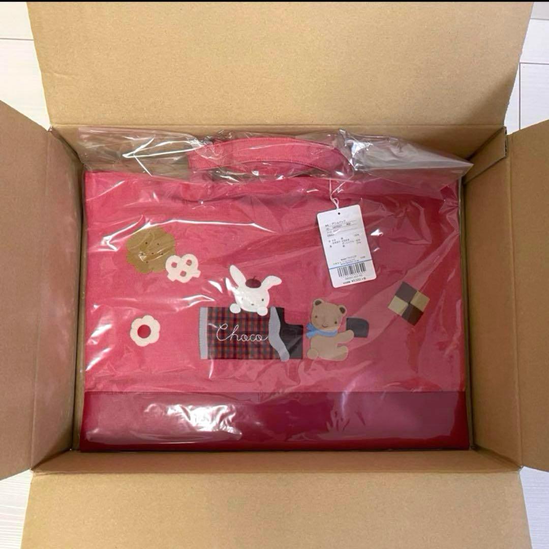 新品 未開封 ファミリア デニムバッグ 赤 クッキー 柄 レッド トートバッグ