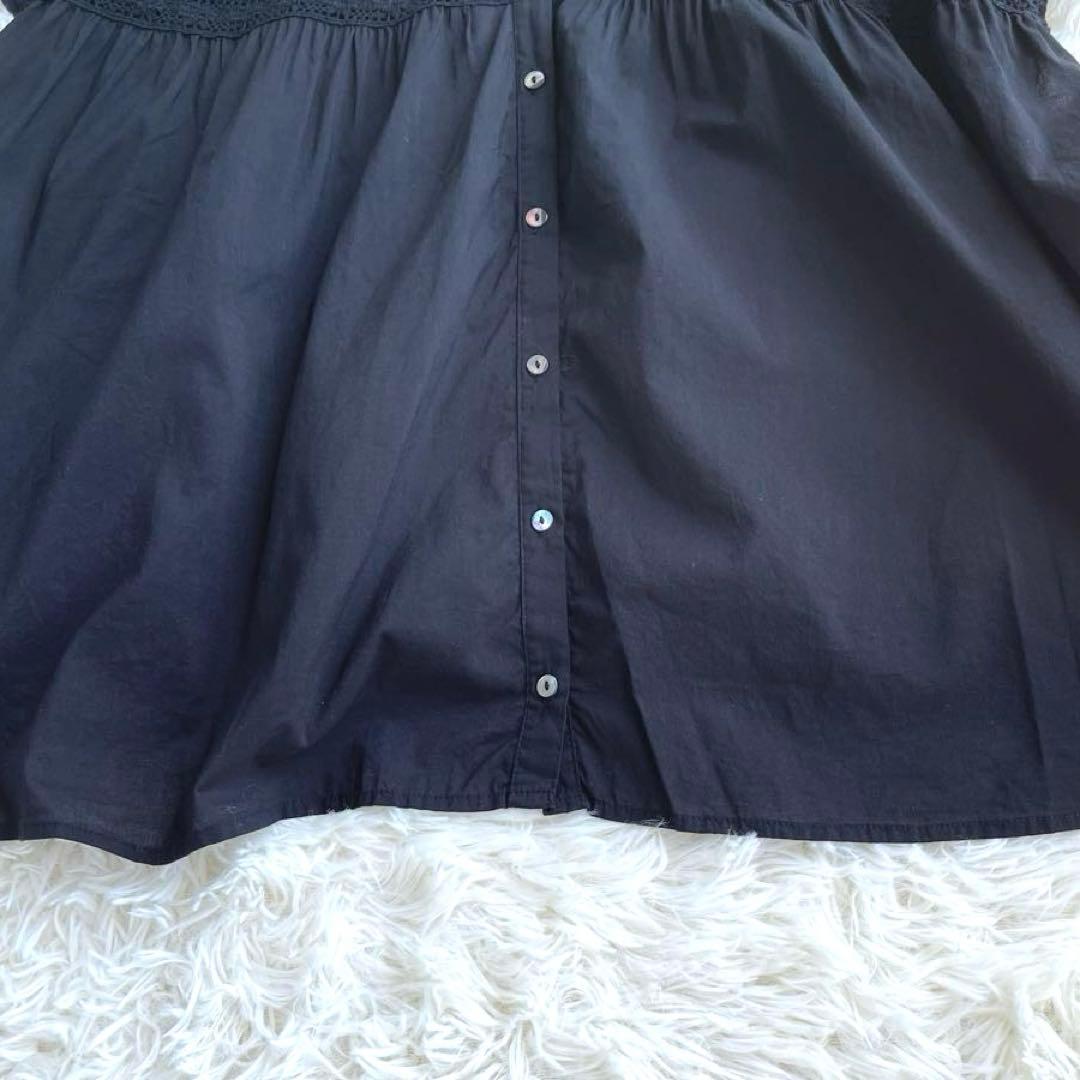 【美品】BEARDSLEY　ビアズリー　リバーレース２WAYブラウス　半袖