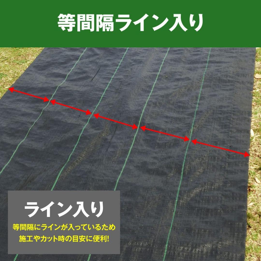 防草シート　2m×100　農用シート　除草シート　雑草防止　固定ピン付き