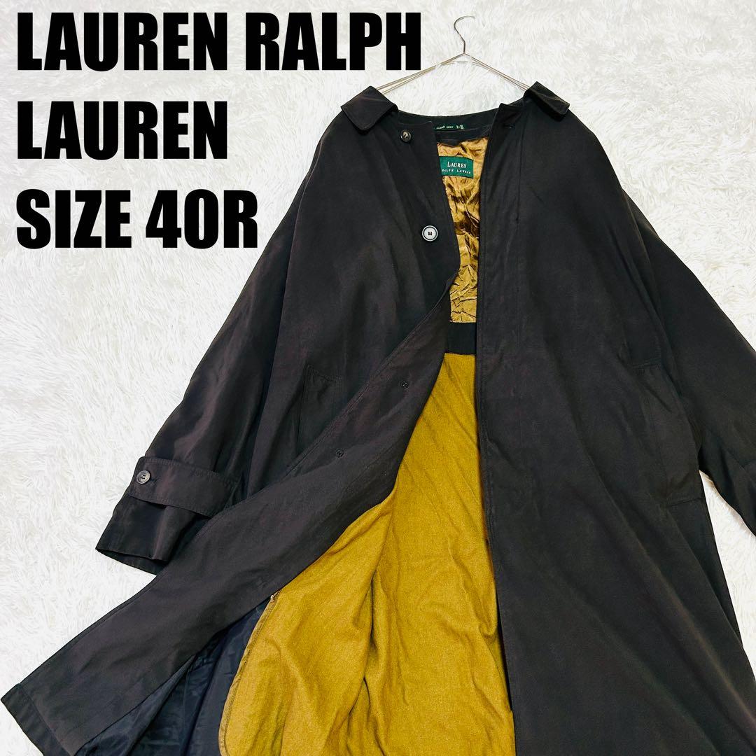 ローレンラルフローレン トレンチコート 黒 ロング丈 ライナー付き 532