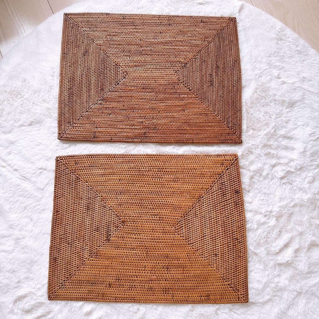 【新品】アタ ランチョンマット 4枚セット バリ島雑貨 アタ マット バリ島